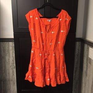 Anthropologie-LeifNotes Orange dress with Mirrors